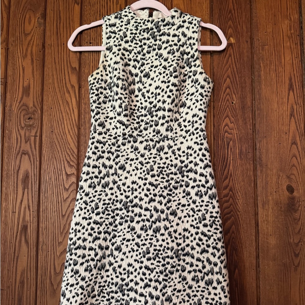 LOFT Black and White Sleeveless Printed Mini Dress
